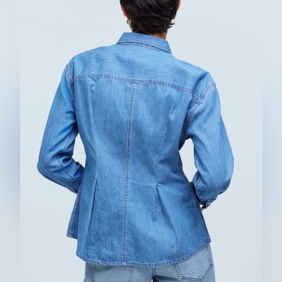 MADEWELL Denim Darted Button-Up Shirt - Picture 3 of 11
